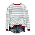 thumbnail image 5 of Makaor Womens Sweatshirts Christmas Plus Size Crew Neck Tops Striped Long Sleeve Pullover Tees Fleece Cute Vacation Clothes, 5 of 7