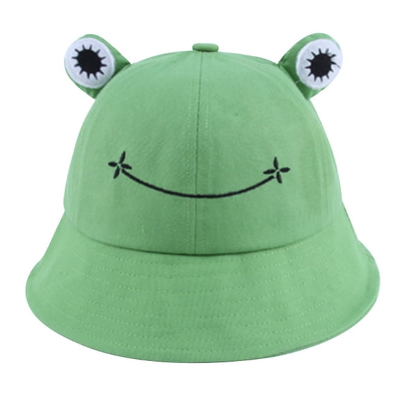 56-58cm hat circumference frog wide-brimmed sun hat casual fisherman hat sunscreen hat,green