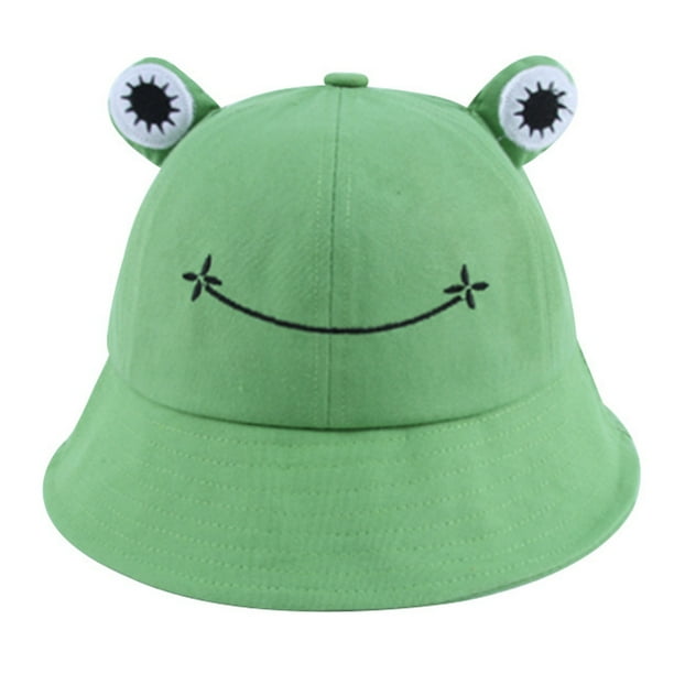 Sombrero de pescador de ala ancha con forma de rana, de 56 a 58 cm de circunferencia, informal, protector solar