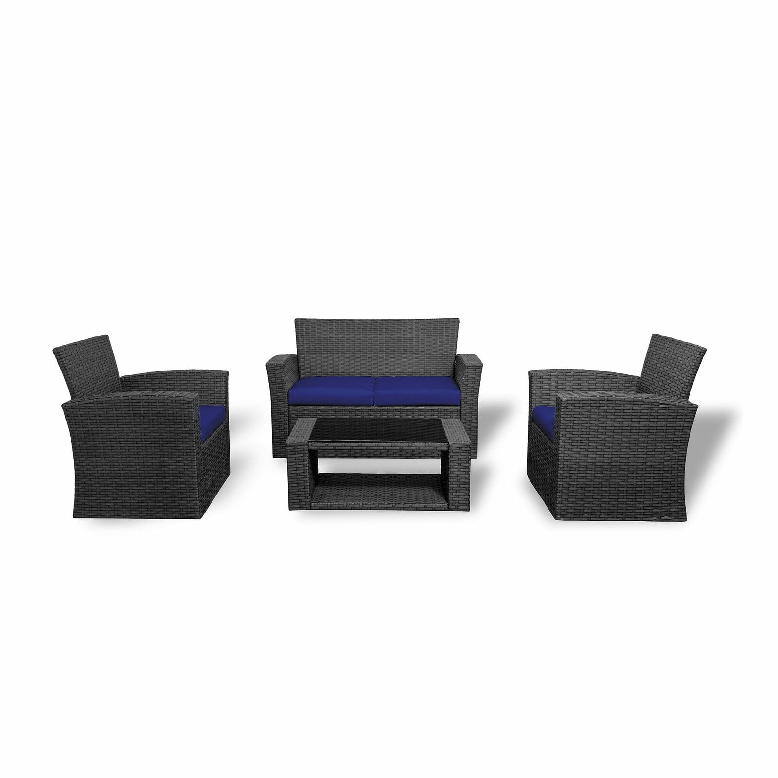 Alfonso 4 Piece Rattan Sofa Seating Group with Cushions Walmart