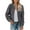 Gray, variant on Women's Fleece Jacket Full Zip Long Sleeve Casual Warm Bomber Coats Solid Color Winter Fall Outerwear (XL, White)