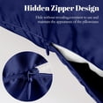 thumbnail image 6 of 2Pcs Imitation Satin Pillowcases, Solid‑Color Imitation Silk Pillow Covers, Zippered Smooth Pillow Shells for Bedroom Bedding, Navy 51*76cm, 6 of 6