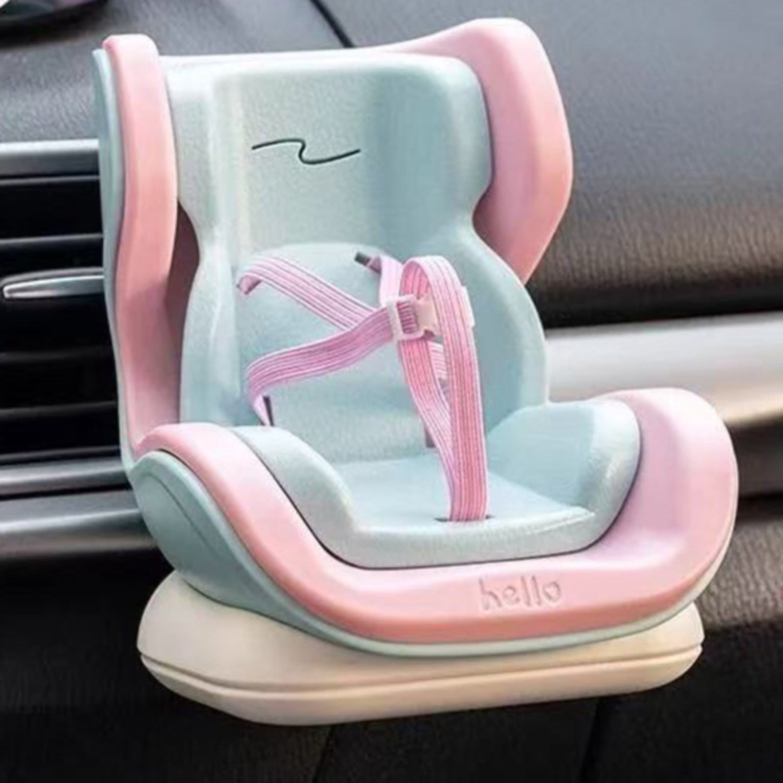 Siège Auto Pour Poupées Jusqu'à 17 Cm - En Peluche Douce, Blanc Ou Rose - Décoration Bureau Ou Jouet Pour Collectionneurs