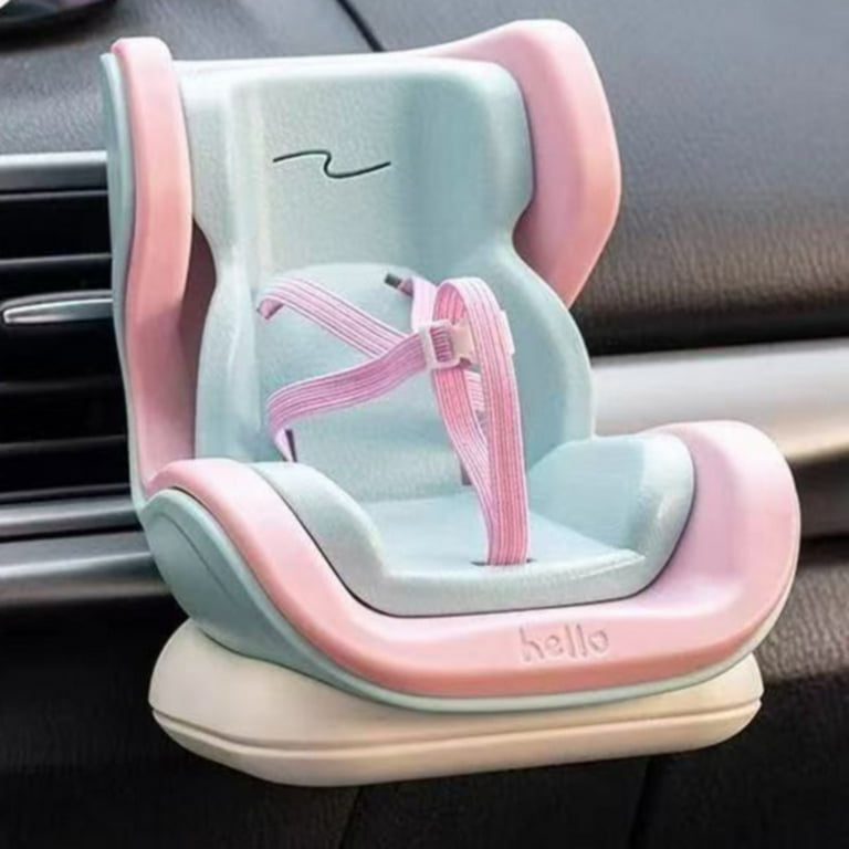 Mini Car Seat for 17cm Dolls – Plush Toy Air Vent Chair with Straps for Car  Display or Desktop Ornament, Pink