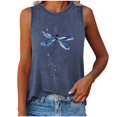 thumbnail image 1 of HNMKIU Cropped Tank Tops For Women Casual Basic Round Neck Tank Top With Print For Daily Wear Spring Summer Fall, 1 of 3