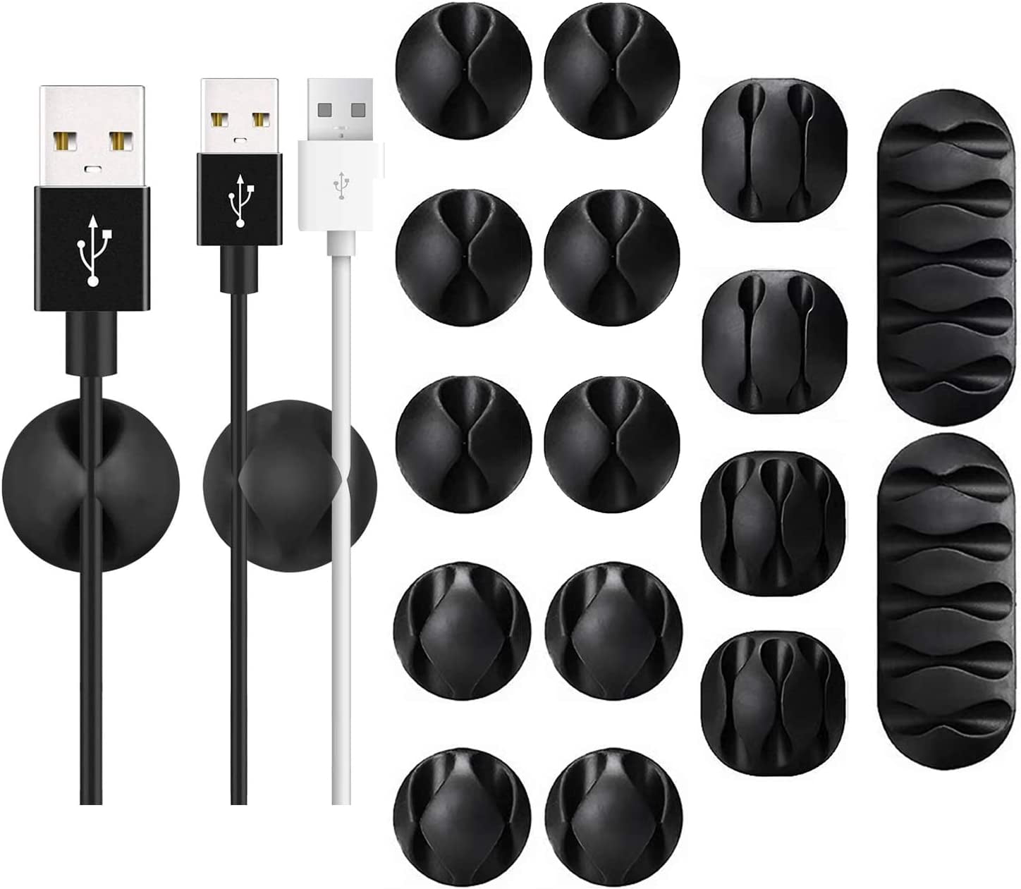 Cable Clips,16 Packs Adhesive Cord Organizer Cable Management Cord