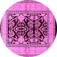 thumbnail image 1 of Ahgly Company Indoor Round Oriental Pink Industrial Area Rugs, 4' Round, 1 of 4