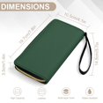 thumbnail image 6 of Womens Wallet Bifold Ladies Cluth Bag Wristlet Wrist Strap Long Purse Dark Green Design, 6 of 6