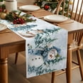thumbnail image 2 of Winter Snowman Elk Cotton Linen Table Runner Merry Christmas Christmas Tree Dining Table Runners for Home Decor Party Dining Room Restaurant Kitchen Party 13" x 48", 2 of 9
