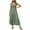 Green, variant on LEAVINGSUO Sleeveless Dresses for Women Casual Summer Women's Bohemian Spaghetti Strap Smocked Tiered Long Beach Sun Dresses Sleeveless Solid Maxi Dress