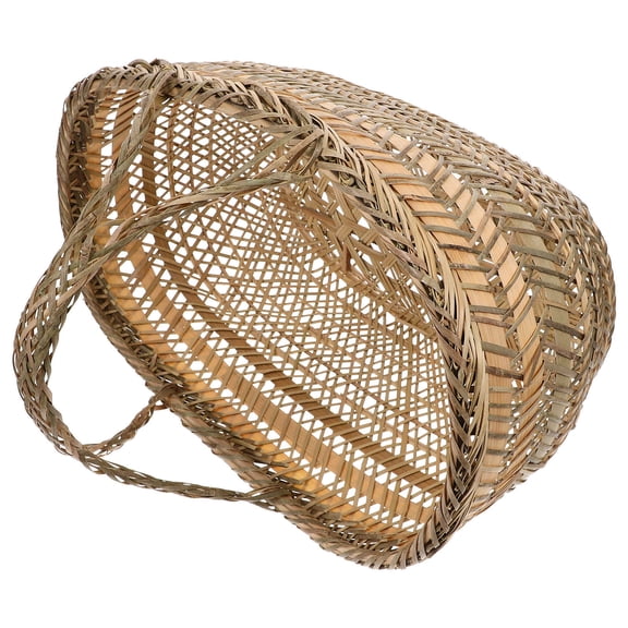 Amosfun Fruit Container Basket Bag 1Pack Hand-Woven