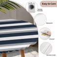 thumbnail image 5 of Navy Blue Gray Stripe Round Fitted Tablecloth with Elastic Edge, Waterproof Table Cloth Table Cover for 36"-44" Tables, Modern Farmhouse Horizontal Striped Tablecloths for Dining Picnic Outdoor, 5 of 9