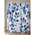 thumbnail image 4 of Shower Curtains Ombre Blue Leaves Plant Bath Curtain Watercolor Art Waterproof Bathroom Shower Curtain Set with Hooks Decoration 72 x 72 Inches, 4 of 7
