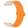 thumbnail image 2 of 22mm Sport Loop Watch Band Magnetic Silicone Wrist Strap - Starlight+Orange, 2 of 5