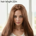 thumbnail image 4 of Unique Bargains 1 Pc Straight Long Hair Hair Wig High Temperature Fiber 22in Human Wig Brown for Women, 4 of 6