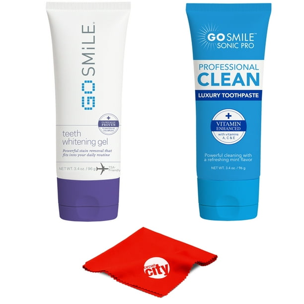 Go Smile Teeth Whitening Gel 3.4oz with Luxury Mint Toothpaste Bundle