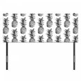 thumbnail image 3 of Pineapple Headboard, Hand Drawn Tropical Theme Vintage Style Pineapple Fruit Pattern, Upholstered Decorative Metal Bed Headboard with Memory Foam, Full Size, Black Grey White, by Ambesonne, 3 of 4