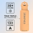 thumbnail image 3 of Coldest Sports Water Bottle with Straw Lid Vacuum Insulated Stainless Steel Bottles Reusable Leak Proof Flask for Sports (32 oz, Sahara Peach), 3 of 9