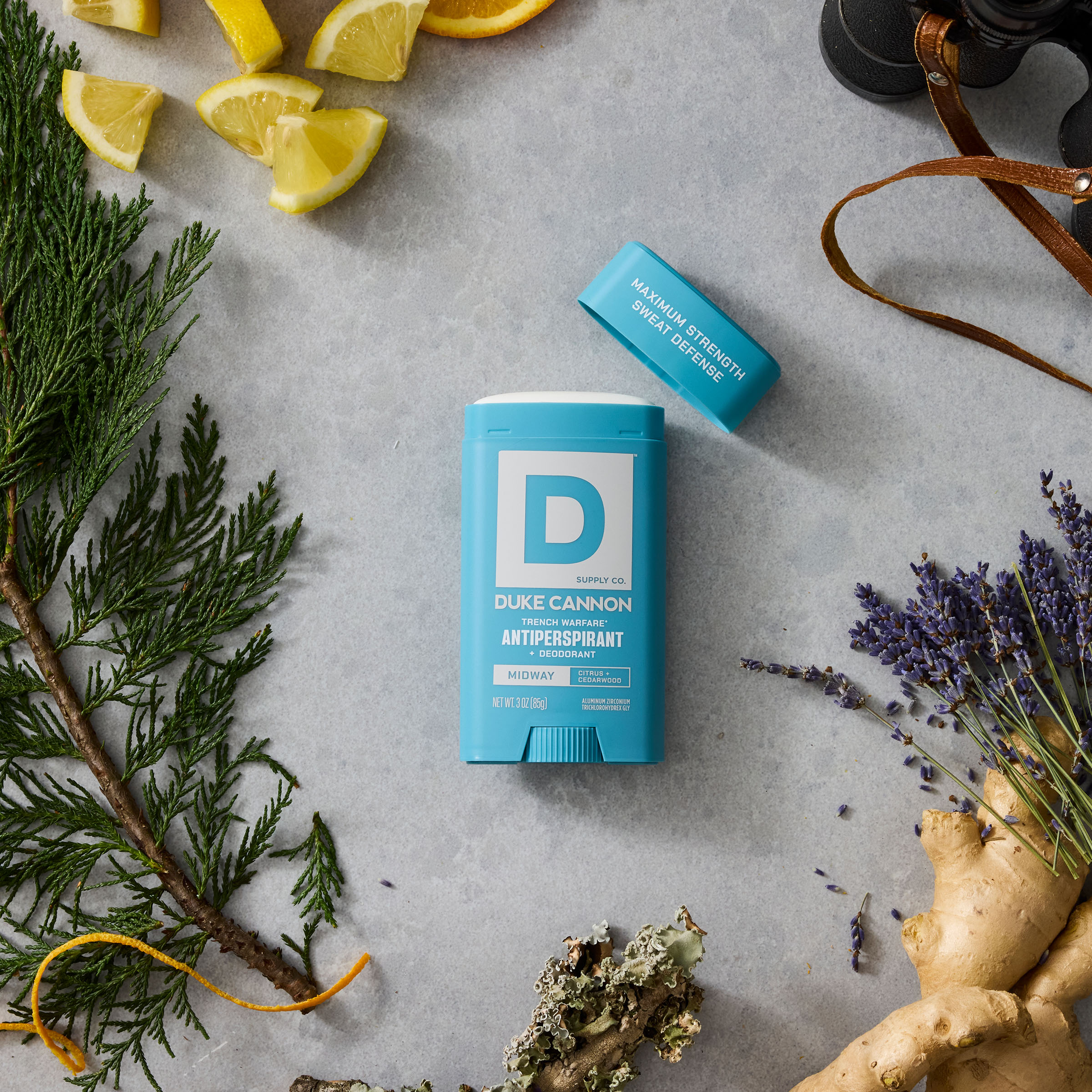 Duke Cannon Trench Warfare Antiperspirant Deodorant Stick, Midway Scent, 3 oz