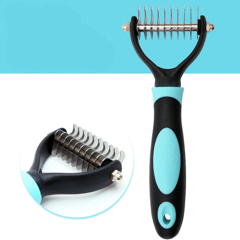 Undercoat Rake, Pet Grooming Tool Safe Dematting Comb for Easy Mats & Tangles Removing
