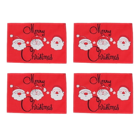 

Christmas Table Mats Placemats Set of 4 Winter Holiday Xmas Kitchen Mat Dining Place mat，Happy New Year Accessory