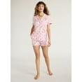 thumbnail image 4 of Joyspun Women's Dreamy Soft Collection Notch Collar Top and Shorts Pajama Set, 2-Piece, Sizes XS-3X, 4 of 6