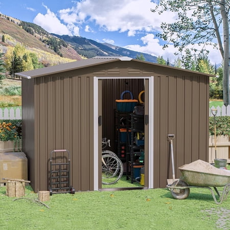 Alaulm 8-Foot by 6-Foot Metal Outdoor Storage Shed
