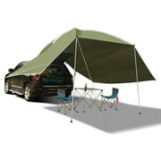 REDCAMP Car Awning with Extended Side Canopies, 10.4'x9.8' Large Sun Shelter for SUV/Truck, Waterproof Vehicle Awning, Extra Wide Coverage for Camping, Beach, Tailgating