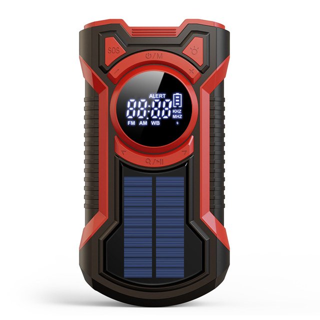 Mantente preparado con la radio de 5000 mAh: manivela, energía solar,