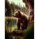 thumbnail image 1 of Pintura De Diamante 5D DIY Kit De Oso De Taladro Redondo Completo Decoración Del Hogar 30x40cm Marrón, 1 of 9