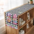 thumbnail image 6 of Table Runners 108 Inches Long Dress Scarves, Spring Gnomes Farmhouse Coffee/Dining/Kitchen Table Runner for Living Room, Botanical Rose Leaves Black Buffalo Plaid 13x108 Inch, 6 of 9