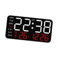 thumbnail image 4 of Reloj despertador Digital, relojes eléctricos, atenuador de 12/24H, reloj de pared versátil, Reloj de escritorio Digital LED para dormitorio, oficina, Negro con luz roja., 4 of 8