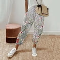 thumbnail image 2 of EDFBUYKRS Female Women Pants Casual Business Pants for Women Petite Legging Women Fashion Print Casual Pocket Wide Leg Pants Elastic Waist Loose Ankle Length Trousers M, 2 of 7