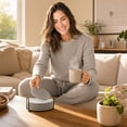 thumbnail image 7 of 4 Pack Round Cotton Yarn Woven Placemats, Linen Heat Resistant Table Trivets, Insulating Dish Coaster Set, Matching Storage Rack Included For Kitchen Dining Table Decor, 7 of 7