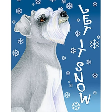 Schnauzer Grey Uncropped - Best of Breed Let It Snow House Flag