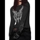 thumbnail image 2 of Camisetas Gráficas para Mujeres, Adolescentes, Estética Grunge, Gótica, Y2k, Básica, de Punto, Larga, Otoño. Negro XL, 2 of 5
