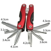 CableVantage Outdoor Survival Stainless Steel Multi Tool Plier 9 In 1 Portable Compact Red