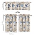 thumbnail image 6 of Kitchen Curtains 36 Inch Short - 3 Panel Set, Nautical Starfish Beach Seashell Mermaid Theme, Rod Pocket Window Curtain for Tropical Farmhouse, Easy Wash, 6 of 6