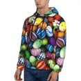 thumbnail image 3 of Pofeuu Easter Eggs2 Print Mens Casual Hooded Collar Drawstring Hoodies Pullover Sweatshirts Casual Long Sleeve Shirts-X-Large, 3 of 7