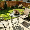 thumbnail image 4 of 1 Pack Outdoor Side Table, 14 Inch Small Round Outdoor End Table Metal Side Table, Weather Resistant Steel Patio Side Table for Patio Yard Balcony Garden Black, 4 of 8