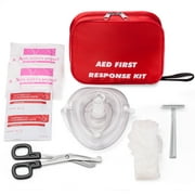 AED First Kit with CPR Gloves Razor Scissors Gauze Pads and Cleansing Wipes for AED Training