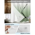 thumbnail image 3 of No Hook Shower Curtain with Snap in Liner,Golf Clubs Outdoor Sports Waterproof Bath Curtain Double Layers with See Through Top Window,Sage Green Gradient Hotel Shower Curtains 60x72in, 3 of 9