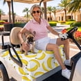 thumbnail image 3 of Golf Cart Seat Covers for 2 Seater,Yellow Banana Soft Microfiber Cart Seat Towel Blanket,Summer Tropical Fruits Watercolor Absorbent Breathable Non Slip Bench Seats Protector for Golf Course 51"x31", 3 of 9