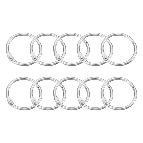 Shower Curtain Rings,20pcs - 1 Inch Loose Leaf Binder Rings for Shower Curtain Rods (Silver)