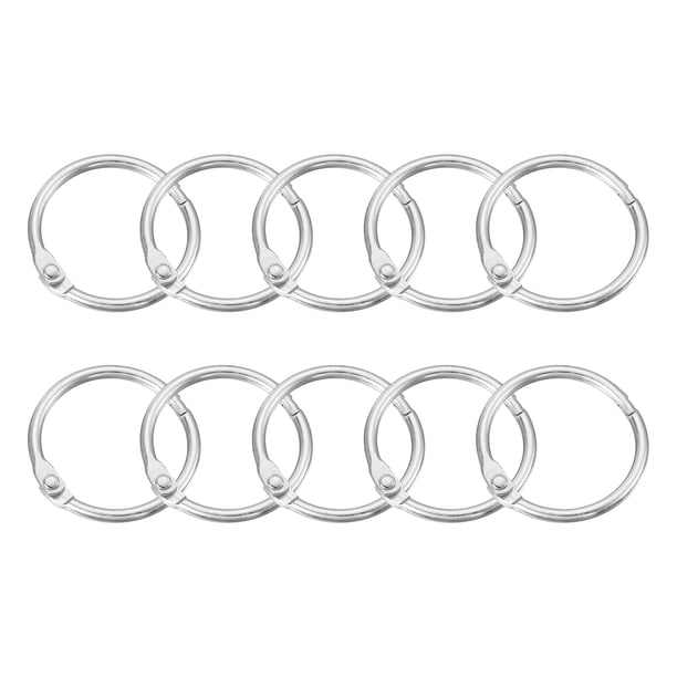 Anillos para cortina de baño, 20 piezas - Anillos de carpeta de 1 pulgada para varillas de cortina de baño (plateado)