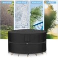 thumbnail image 7 of Round Patio Furniture Covers - 600D Heavy Duty Waterproof Outdoor Table Cover, Lawn Furniture Set Covers for Dining Table and Chairs Seating 84"DIAx28"H, 7 of 7