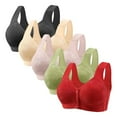 thumbnail image 4 of Sakmal Bralettes for Women Front Closure Balconette Lace Lift Red Scoop Bras for Women 40,5-Pack, 4 of 4