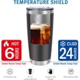 thumbnail image 3 of Pack de 6 Vasos Térmicos de Acero Inoxidable de 20 oz con Aislamiento al Vacío y Recubrimiento en Polvo Antideslizante para Café y Bebidas Frías (Negro), 3 of 5