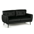 thumbnail image 6 of Coewske 60''W Black 2-Seat Faux Leather Sofa Couch Modern Loveseat for Living Room Office, 6 of 9
