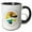 Black/White, variant on 3drose, American Beaches - Moolack Beach, Lincoln County, Oregon Travel Gift, 11oz Two-tone Blue Mug